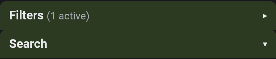 OnTheGrass drill search and filter bar